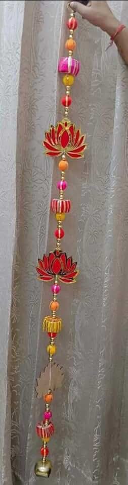 Cardboard Lotus, Garland Diwali Decorations Wall Door Hanging Toran for Door Rajasthani Home Living Room Decoration