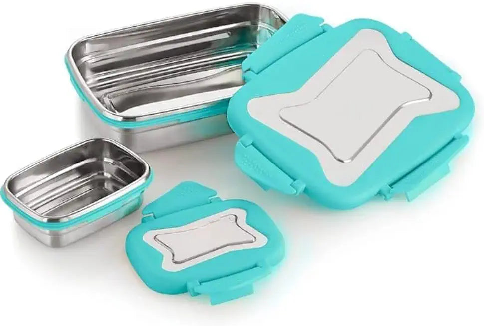 Nutts Airtight Stainless Steel Lunch Box Set | Leak-Proof Containers That Keep Food Fresh for Hours | School & Office