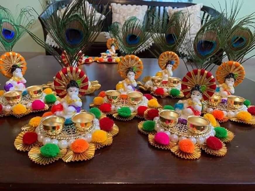 Kanha ji Decorative Plater Perfect for Pooja Festival | Ideal for Diwali Festivities | Janmastami Decorative Plater