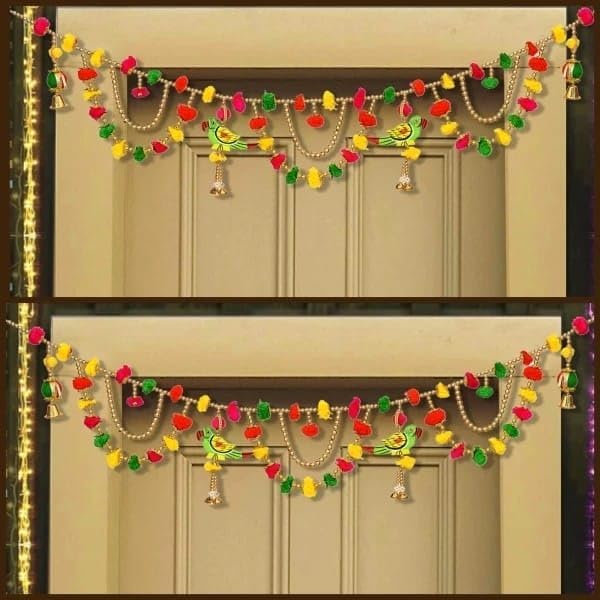 Sellplus Handmade Bandhanwar Decorative | Traditional Premium Look Bandhanwar Toran for Main Door Decorative Hanging Festival Home Temple Decor (Pack of 1) (BDHW544)