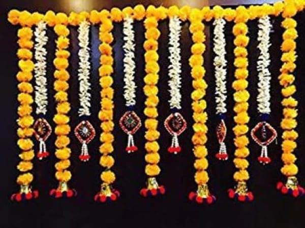 Sellplus Handmade Bandhanwar Decorative | Traditional Handmade Artificial Flower Bandhanwar | Home Entrance Decorations Bandhnawar (Pack of 1) (BDHW572)