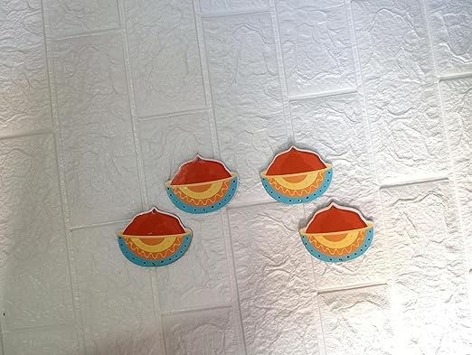Nutts Theme Holi MDF Cutouts for Holi Decoration DIY Art Craft Wall Decor and Festival Decoration (Pack of 4) (RM-HM05)