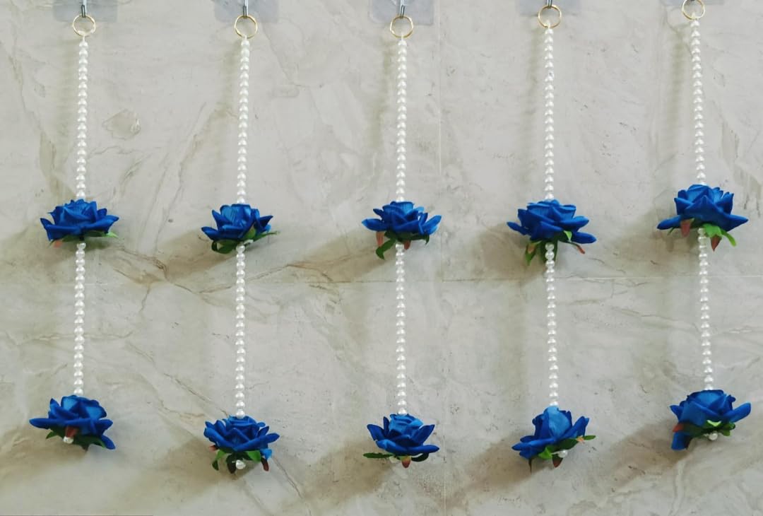 Nutts Handmade Decorative Paper Gajra Hanging | Flower Hanging for Home and Office Decor | Mogra Toran for Decoration (FlowerH34)