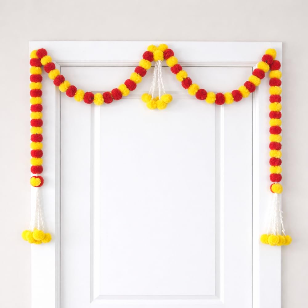 Sellplus Traditional Handmade Genda Bandhanwar Door Hanging Festival Decoration Toran for Home Temple Entrance Wedding Diwali Pooja Decorative (BDHW89)