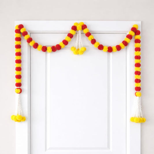 Sellplus Traditional Handmade Genda Bandhanwar Door Hanging Festival Decoration Toran for Home Temple Entrance Wedding Diwali Pooja Decorative (BDHW89)