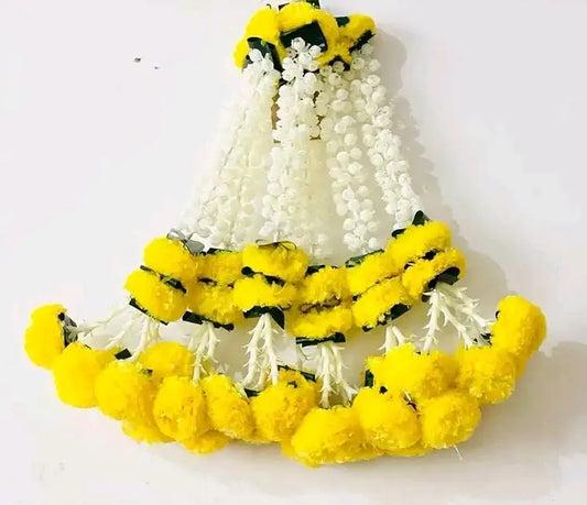Nutts Handcrafted Traditional Mogra Hanging | Decorative Mogra Beads and Florel Hanging for Home Decoration | Toran for Main Door Entrance and Welcoming Area (MOGRAH68)
