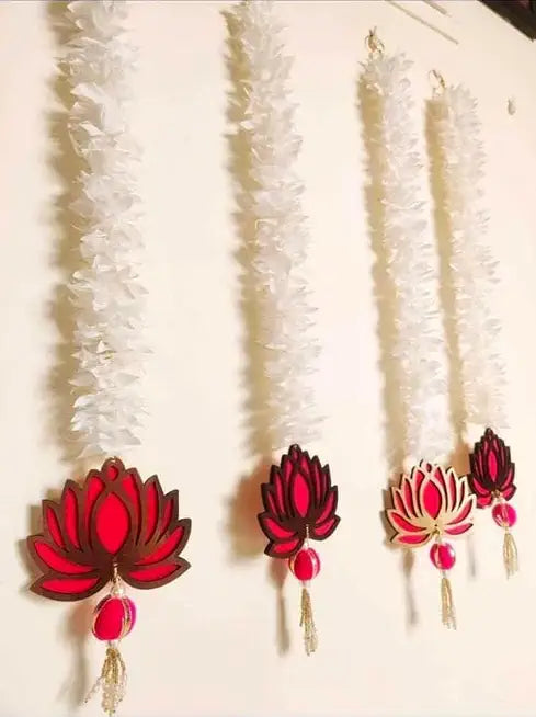 Nutts Handmade Floral Paper Gajra Hanging Decorations | Traditional Decorative Floral Door Hanging for Home Entrance Festival Decor (PAPERG113)