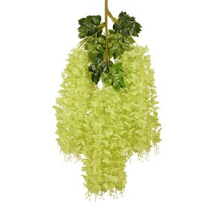 Green Artificial Wisteria Hanging Garland Silk Long Hanging Bush Flowers String Home Party Wedding Decor ( 12)