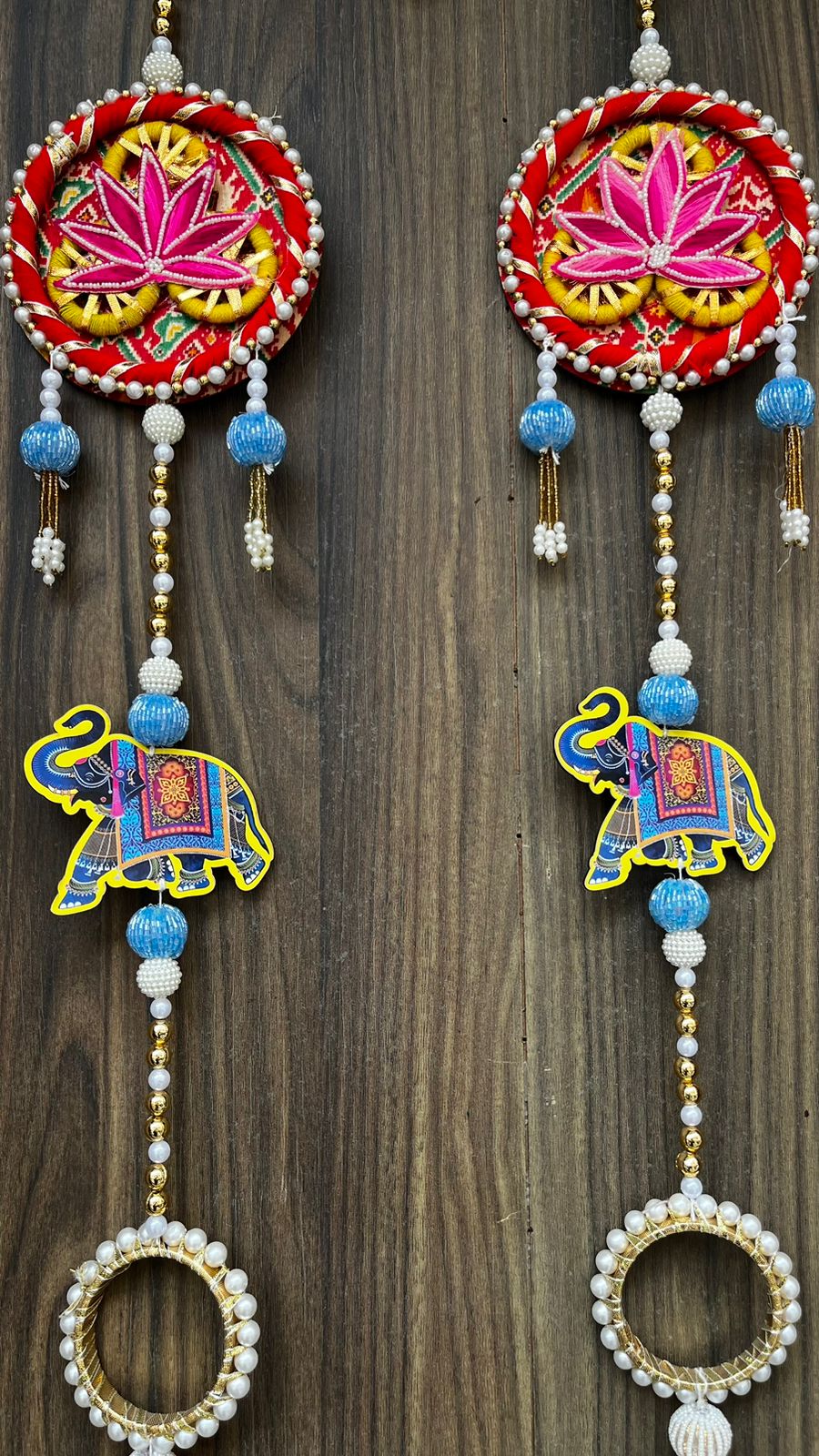 Nutts Traditional Handmade Decorative Home Wall Hanging for Elegant Decor Home Pooja Room and Hanging Decoration Pack of 2 (Small103)