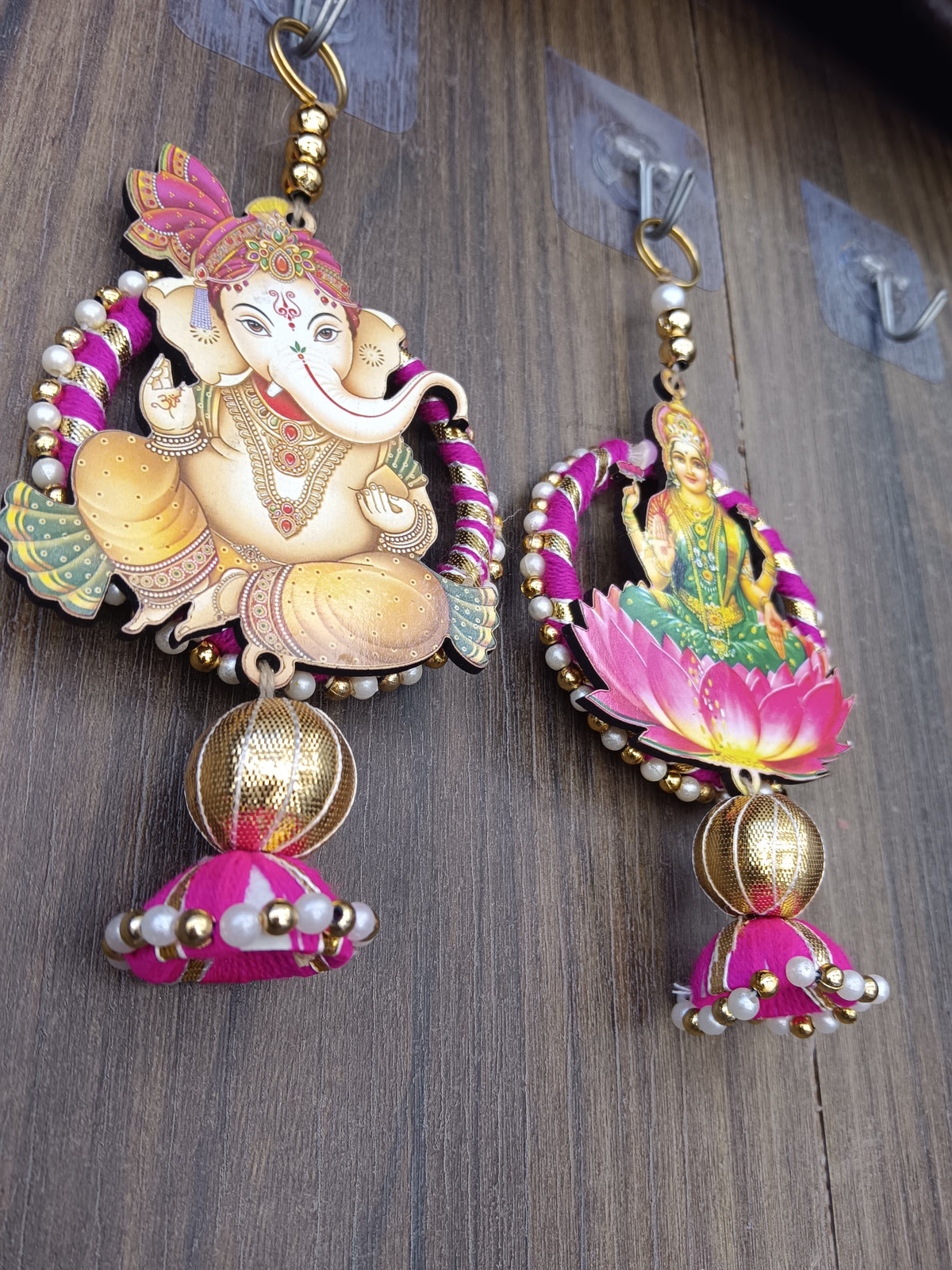 Nutts Handcrafted Wall Hanging Gift for Home Office Bedroom Decoration Festive Home Pooja Hanging Decorations Pack of 2 (Small126)