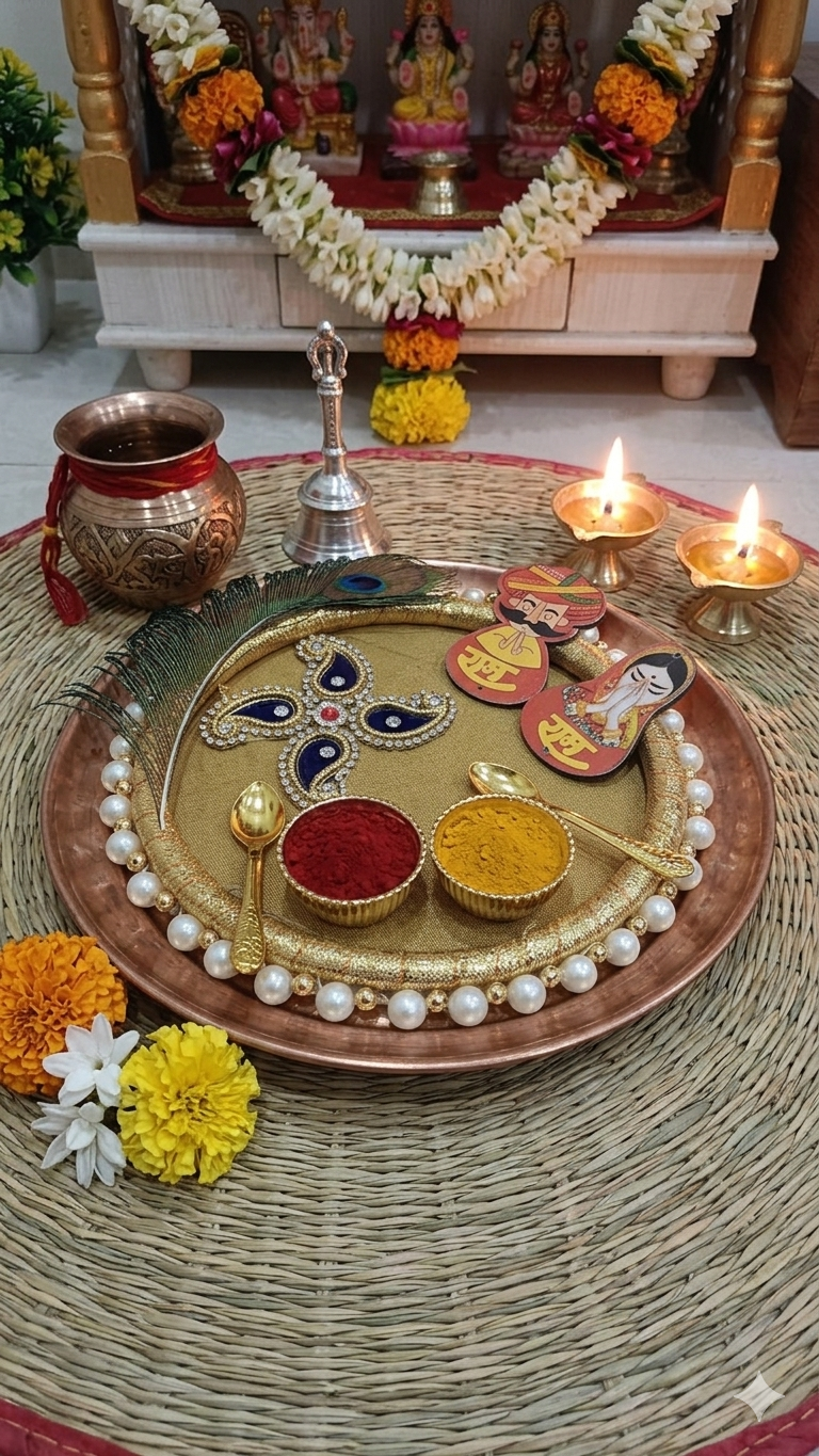 Nutts Decorative Traditional Pooja Festival Prayer with Elegant Design for Daily Worship Temple Home Celebration Spiritual Ritual Use(Pack Of 1) (PoojaP04)