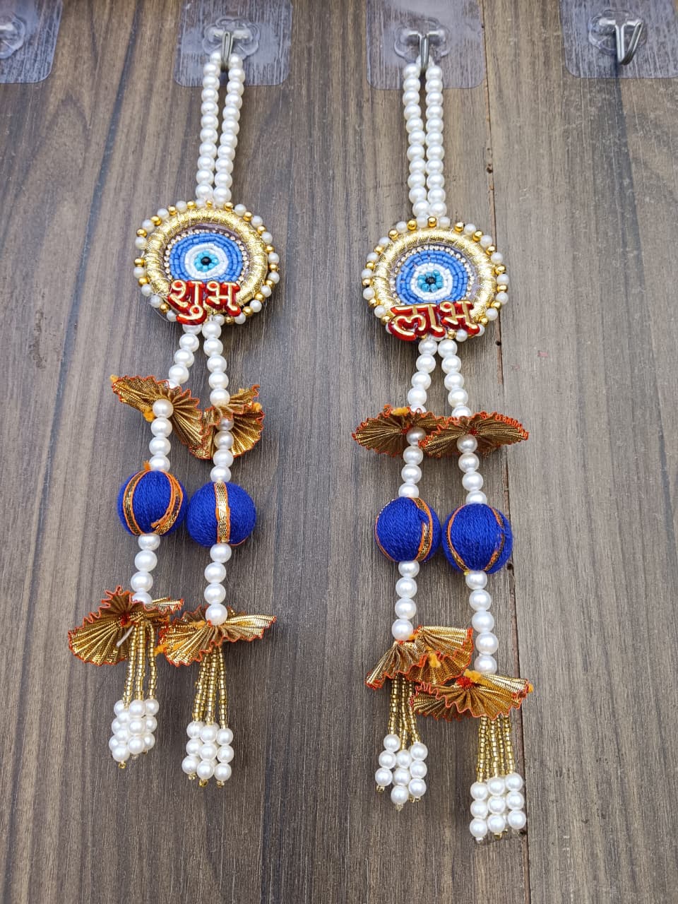 Nutts Handmade Evil Eye Shubh Labh Hanging for Positive Energy and Good Luck (Pack of 2)