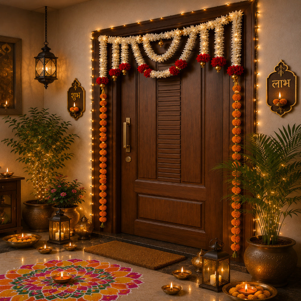 Nutts Floral Decorative Bandhanwar Toran for Traditional Home Decor