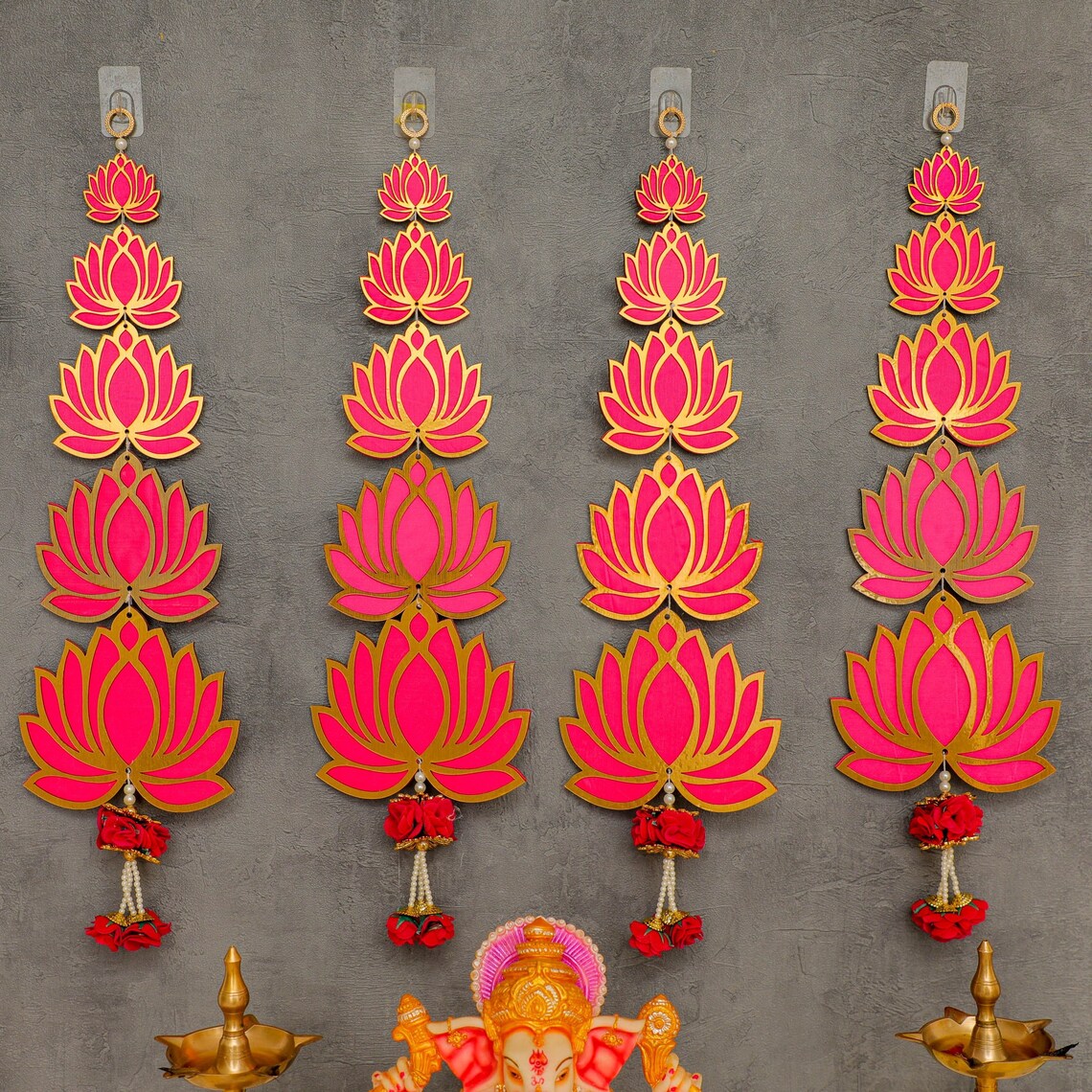 Nutts Lotus Hanging Decor Ideal For Interior Wall Styling Enhances Home Design With Elegant Lotus Pattern Perfect For Living Room Bedroom And Office
