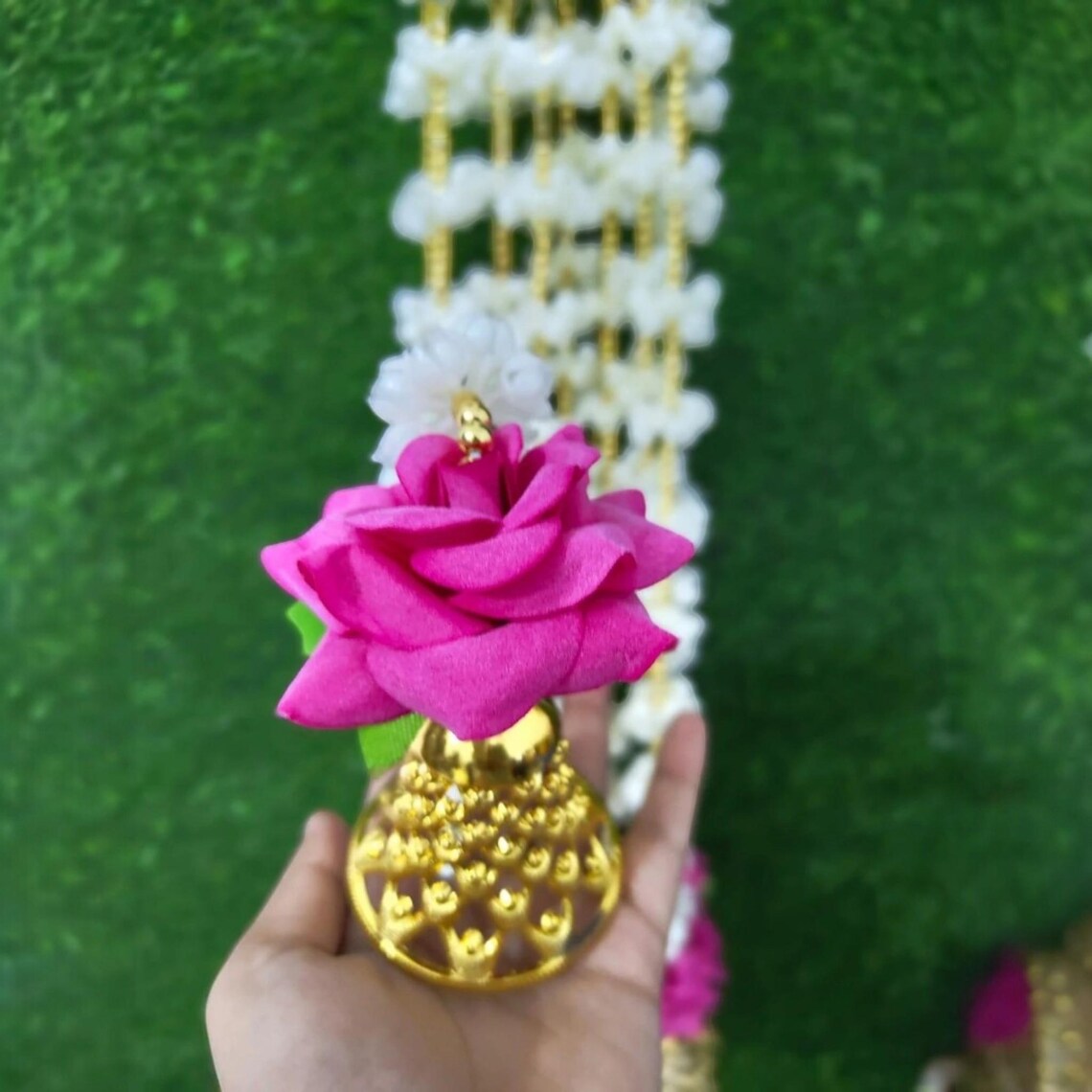 Nutts Handmade Decorative Mogra Bell Beads Hanging | Traditional Mogrra Hanging for Festival Decoration | Toran for Home Decor (MOGRAH05)