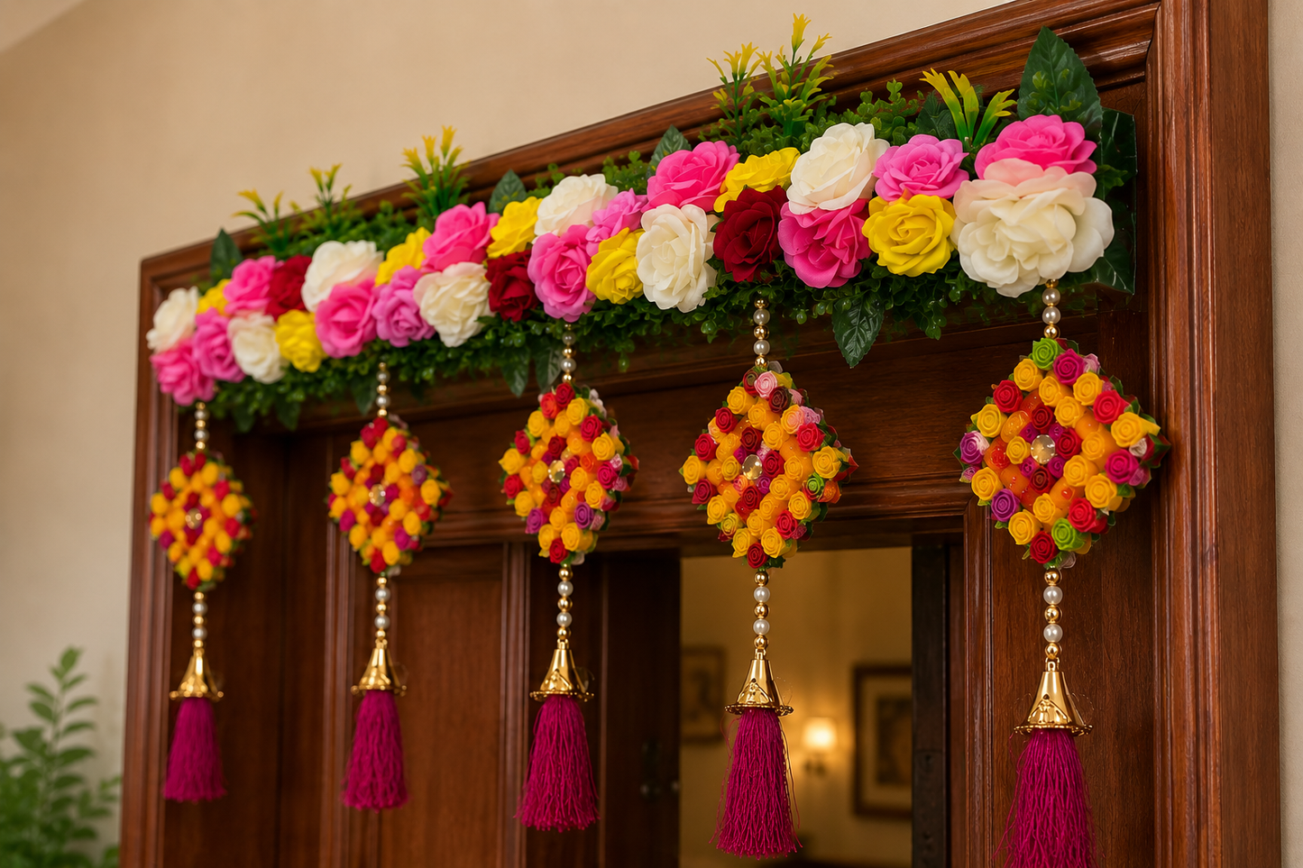 Nutts Decorative Woolen Kite Rose Bandhanwar For Decoration Makar Sakranti Home Decor