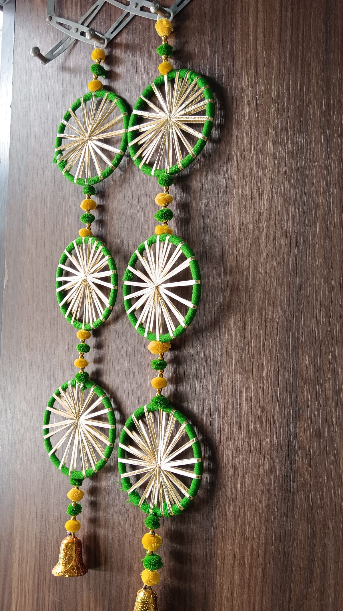 Nutts Handmade Multicolour Pom-Pom Toran | Traditional Moti and Jaal Chudi Toran for Home Decor | Decorative Pom-Pom Hanging for Home Entrance (PMPMT26)