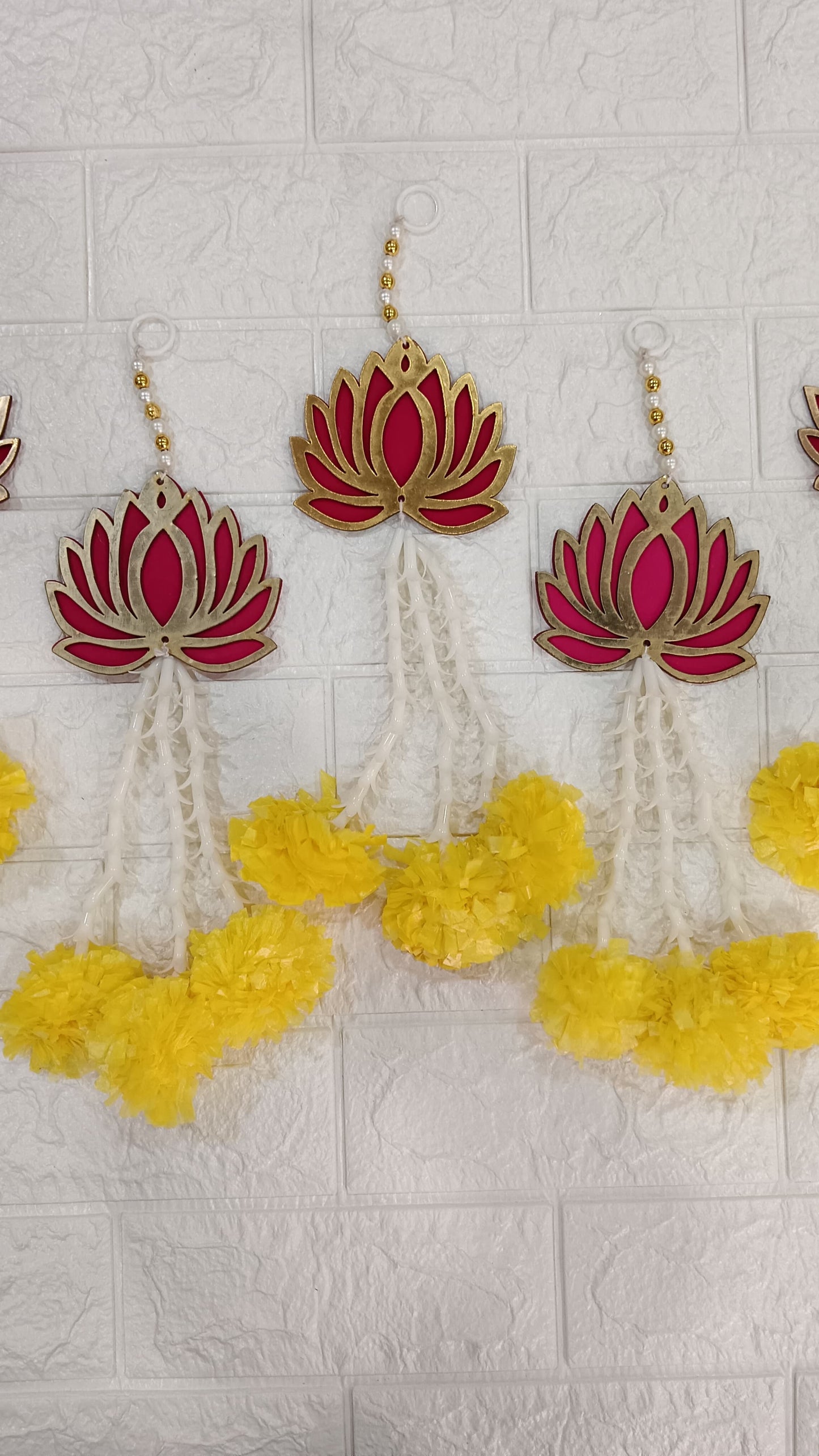 Nutts Lotus Hanging Ideal For Home Temple Decoration Adds Divine Touch To Mandir And Pooja Room Enhances Spiritual Ambiance With Beautiful Lotus Design