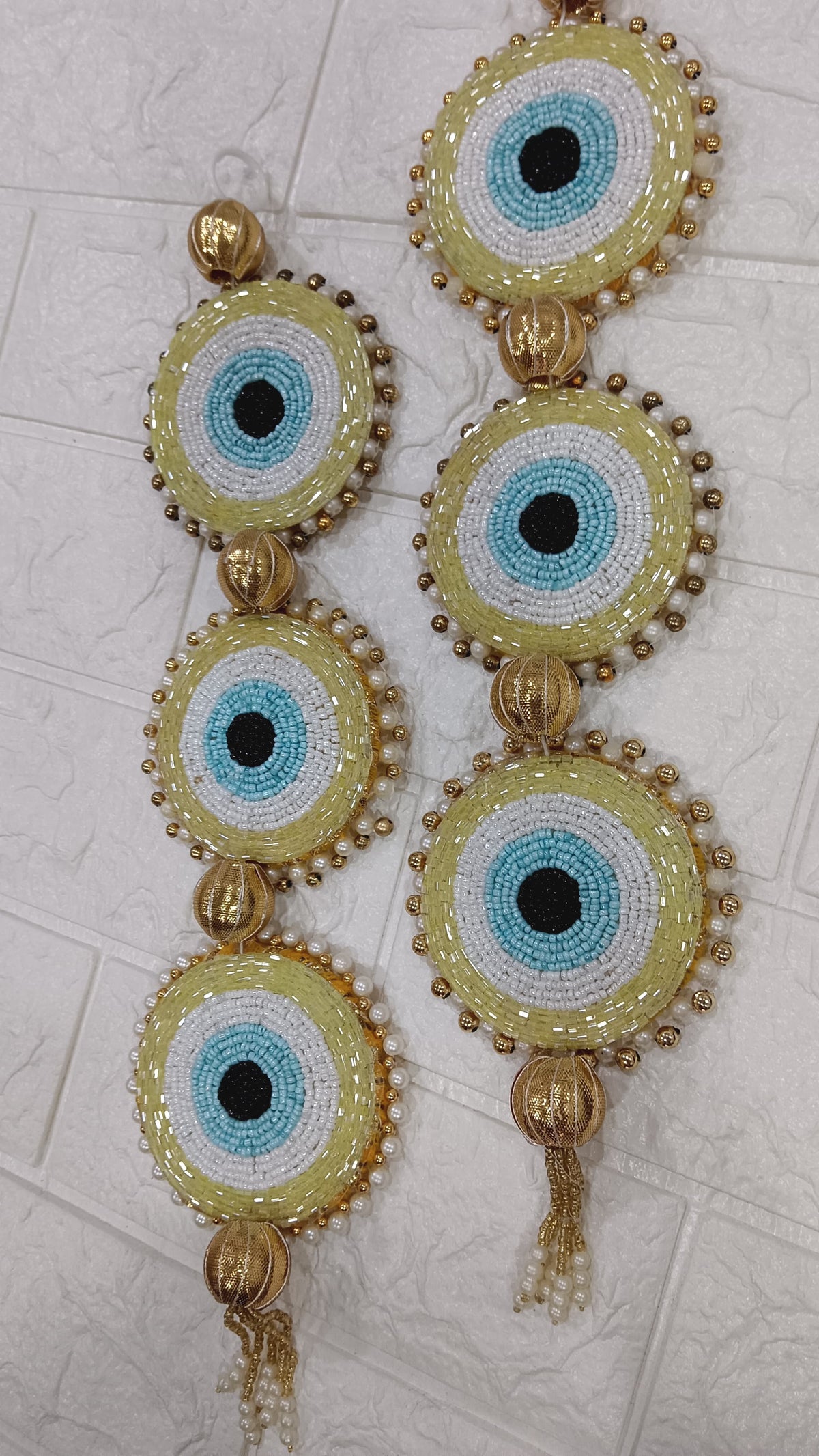 Nutts HandmadeEvil Eye Gota Ball, Latkan Hanging for All Festivals Protective Symbol for Positive Energy Perfect for Enhancing Your Celebrations (Pack of 2)