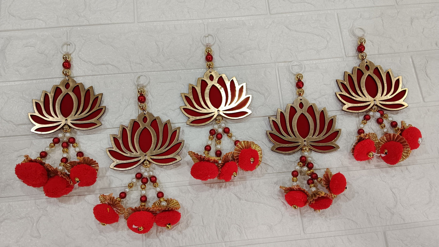 Nutts Lotus Hanging Ornament Stylish Decor For Home Wall Enhances Living Room And Bedroom Interiors With Modern And Artistic Lotus Design