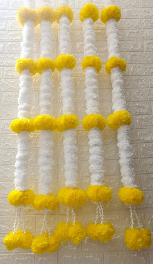 Nutts Multicolour Artificial Genda Toran | Handmade Decorative Beads Toran for Decoration | Traditional Hanging for Home and Office Decor (PMPMT110)