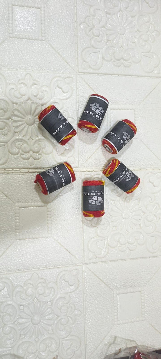 Nutts Traditional Red Mauli Sacred Thread Roll for Pooja and Religious Ceremonies (PoojaM-10) (Pack of 12)
