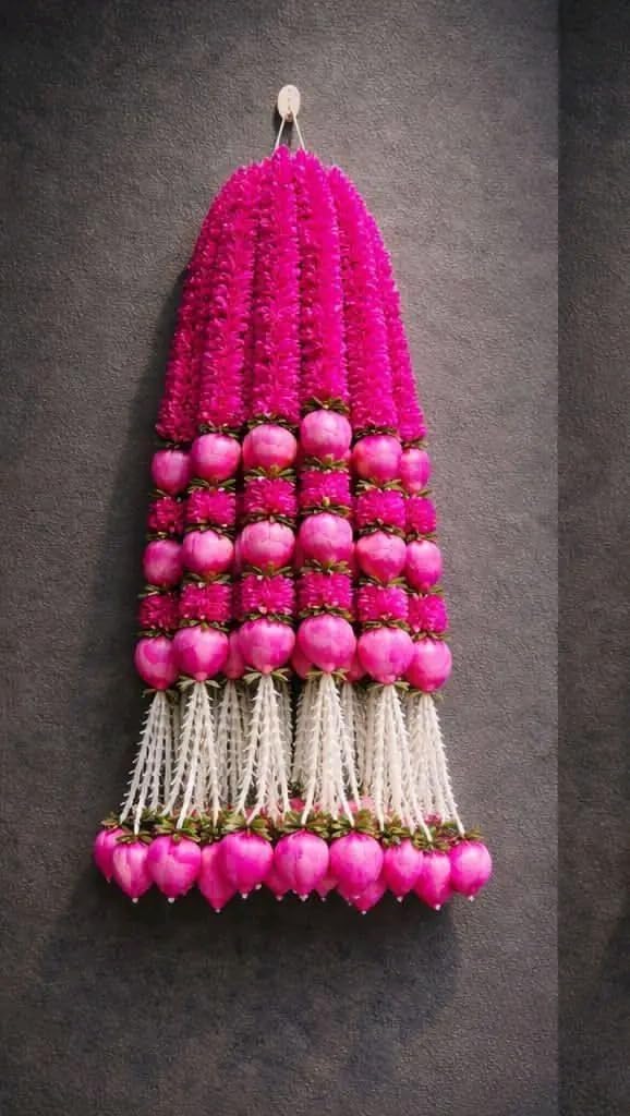 Nutts Handmade Floral Paper Gajra Hanging Decorations | Traditional Decorative Paper Gajra | Home Entrance Decor Hanging (PAPERG39-1)