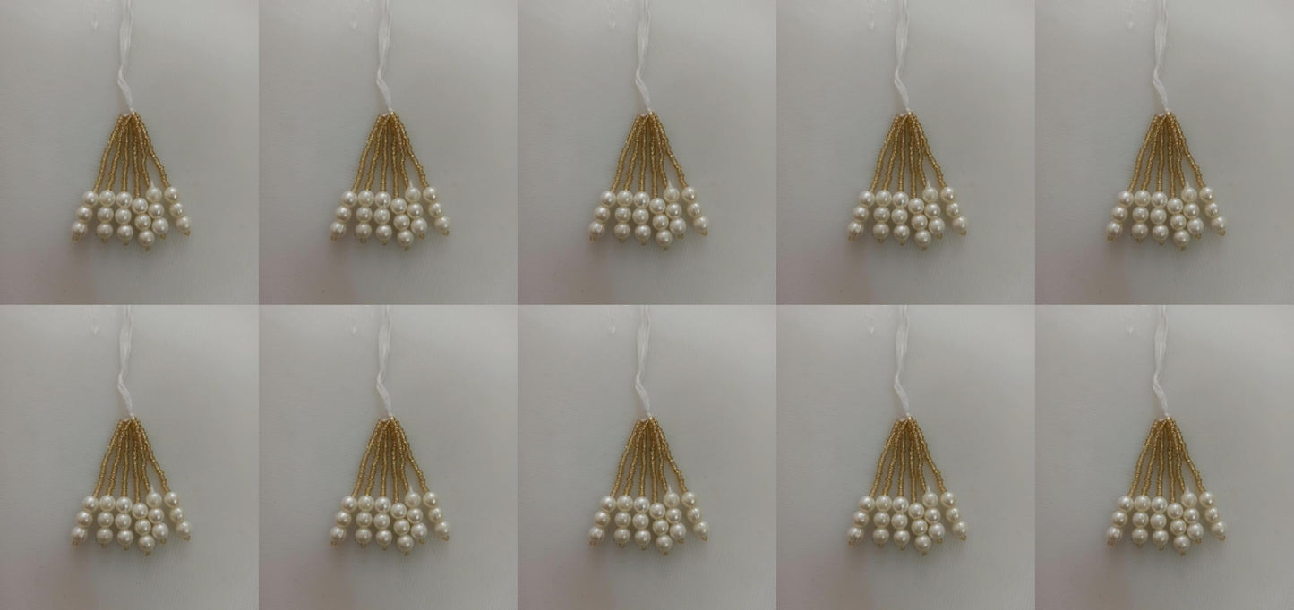 Nutts Designer Latkan for Saree Blouse Multi-Purpose Women's Ethnic Wear Latkan Tassels for Blouse | Lehenga | Suit & Dupatta Embellishment & Decoration (Pack of 10) (RM-Tassel19)