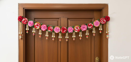 Sellplus Handmade Bandhanwar Toran Artificial Floral Decorative | Decorative Bandhanwar Toran Hanging | Door Wall Mandir Wedding and Housewarming Decoration (Pack of 1) (BDHW239)