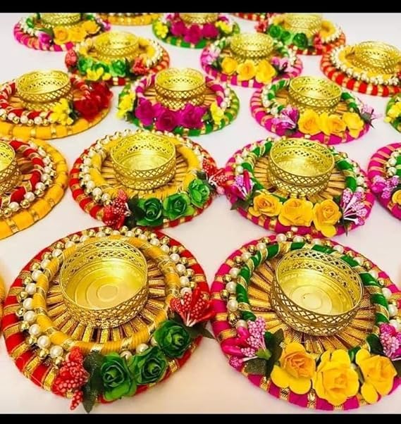 SellPlus Handmade Decorative Moti Chudi Rose Tlight for Decoration | Tlight for Diwali | Decoration for Home (Pack of 2) (Tealight-318)