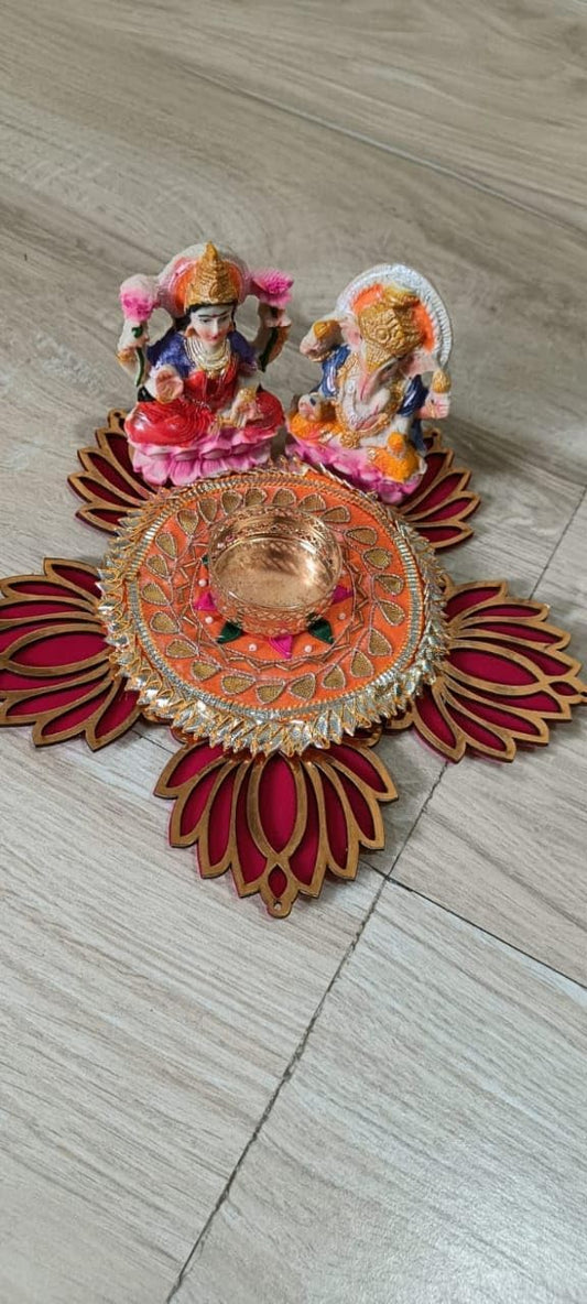 Sellplus Elegant Decorative Tealight Holder for Home Festival Pooja Wedding Anniversary Table Decoration Living Room Mandir (Tealight-366)