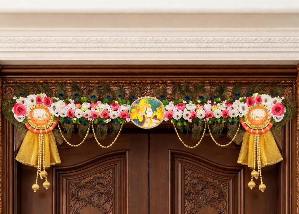 Sellplus Handmade Bandhanwar Decorations | Premium Style Decorative Bandhanwar Toran Hanging for Diwali Ganesh Chaturthi and Housewarming Decoration (Pack of 1) (BDHW303)