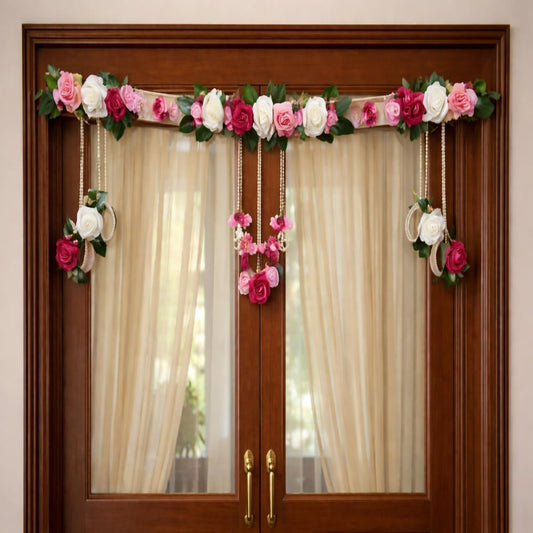 Sellplus Handmade Decorative Artificial Flower Bandhanwar | Traditional Florel Bandhanwar for Main Door Entrance and Welcoming Area (Pack of 1) (BDHW110)