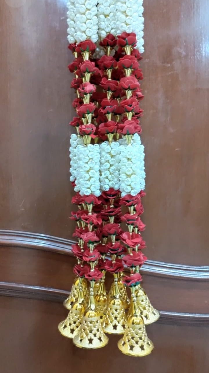 Nutts Handmade Decorative Mogra Bell Beads Hanging | Traditional Mogrra Hanging for Festival Decoration | Toran for Home Decor (MOGRAH01-2)