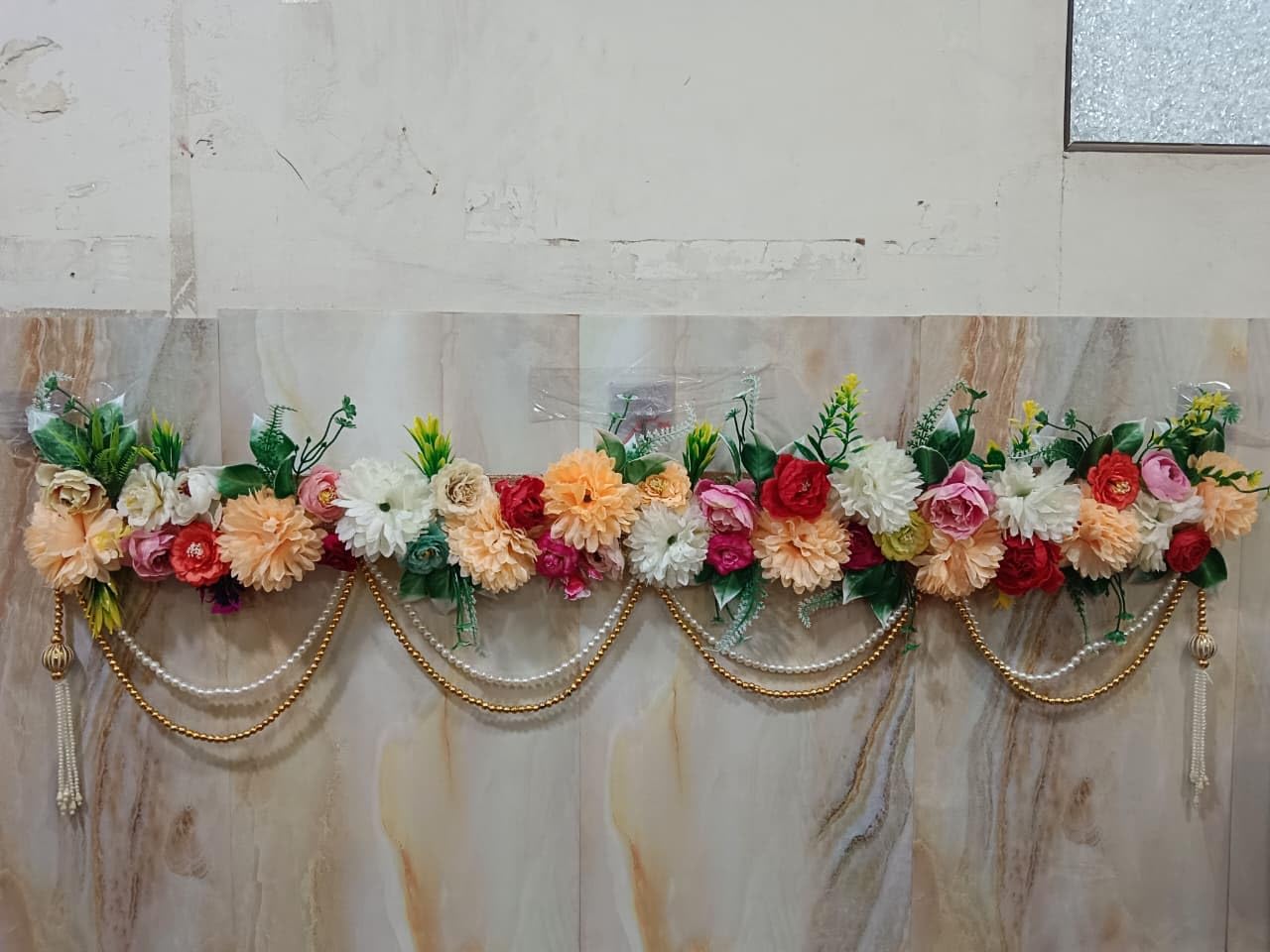 Sellplus Handmade Bandhanwar Artificial Flower Decorations | Decoartive Floral Bandhanwar for Main Door Entrance and Welcoming Area Decorations (Pack of 1) (BDHW515)