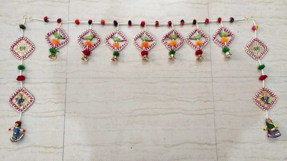 Decorative Beautifully Crafted Bandhanwar for Decoration | Festival, Office Decoration | Wedding Decor Enhance Your Space with Graceful Touches (Design 2)(BDHW342)