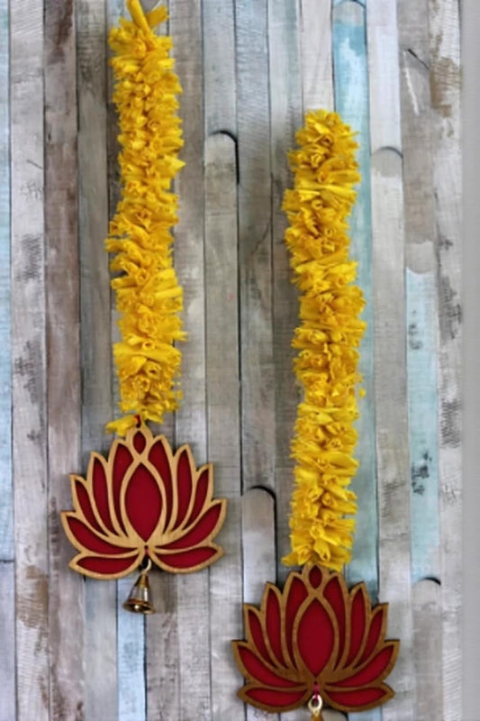 Nutts Handmade Decorative Paper Gajra Hanging | Traditional Designer White Paper Gajra Toran Hanging for Home Wedding Pooja Decoration Pack of 2 (PAPERG115)