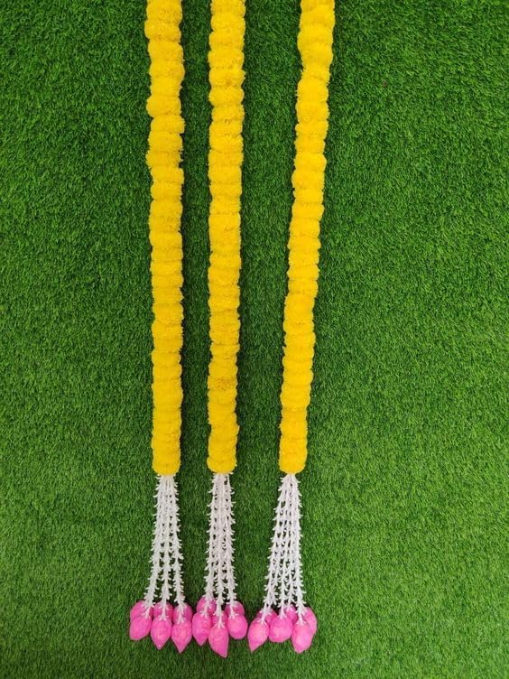 Nutts Handmade Decorative White Paper Gajra Hanging | Traditional Floral Hanging for Home Entrance Hanging Decorations Pack of 3 (PAPERG61)