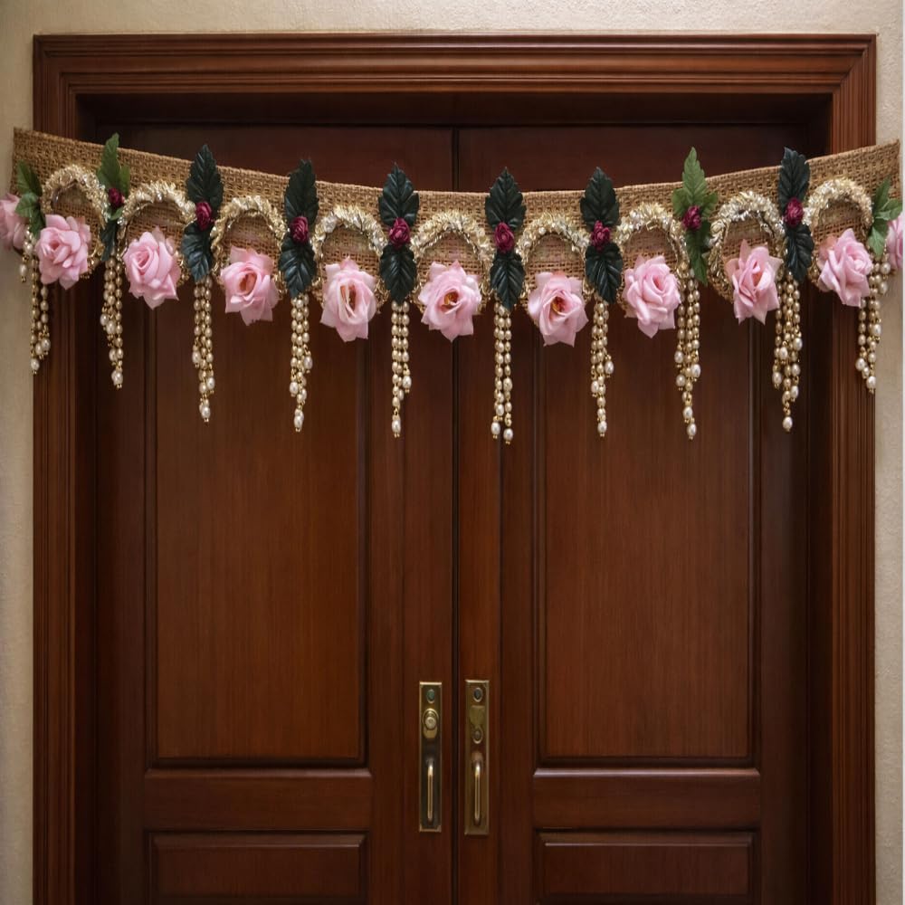 Sellplus Handmade Decorative Artificial Flower Bandhanwar | Traditional Florel Bandhanwar for Main Door Entrance and Welcoming Area (Pack of 1) (BDHW136)