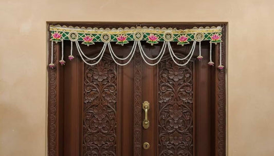 Rose with Peony Latkan Bandhanwar for | Festival Decoration | Diwali,Janmastami Decoration | Wedding Decor Enhance Your Space with Graceful Touches(BDHW70)