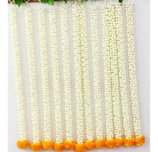 Nutts Decorative Handcrafted Artificial Mogra Hanging | Artificial Flower Hanging | Multicolour Toran for Home Decor (MOGRAH24-2)