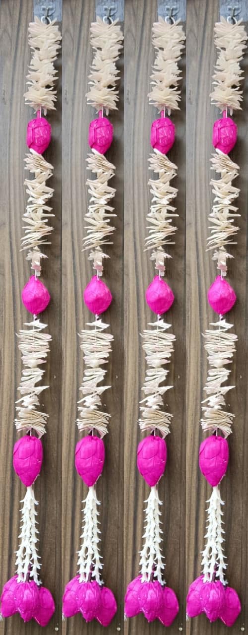 Nutts Handmade Decorative Paper Gajra Hanging | Traditional Floral Paper Gajra Hanging for Door Wall Mandir Festival Home Entrance Hanging Decorations (PAPERG75)
