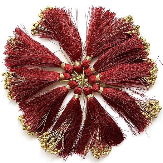 Nutts Designer Latkan for Saree Blouse Multi-Purpose Women's Ethnic Wear Latkan Tassels for Blouse | Lehenga | Suit & Dupatta Embellishment & Decoration (Pack of 10) (RM-Tassel23/6)