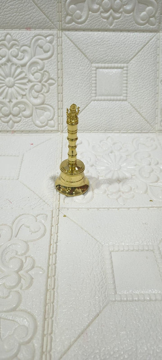 Nutts Brass Goddess Pooja Ghanti Temple Bell for Daily Prayer Home / Pooja Room Mandir Decoration (Pack of 1) (NF-PoojaM-03)