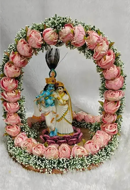 Nutts Royal Wooden God Singhasan Decorative Pooja Mandir Throne Sacred Idol Seat Traditional Temple Home Festival Worship Display Elegant Design (Singhasan35)