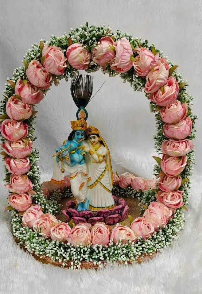Nutts Royal Wooden God Singhasan Decorative Pooja Mandir Throne Sacred Idol Seat Traditional Temple Home Festival Worship Display Elegant Design (Singhasan35)