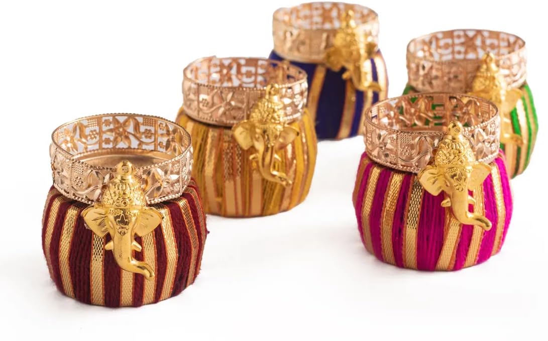 Sellplus Elegant Decorative Tealight Holder Festival Home Decor Mandir Table Centerpiece Wedding Diwali Candle Stand(Pack of 4) (Tealight-289)