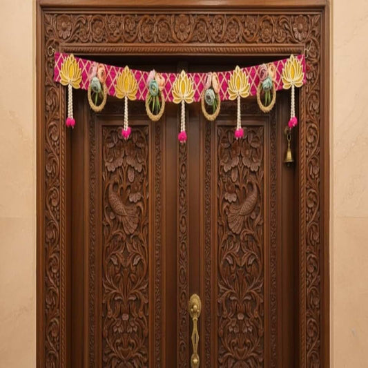 Lotus Peony Chudi Bandhanwar for Decoration | Office Decoration | Wedding Decor Enhance Your Space with Graceful Touches (Design 1)(BDHW65)