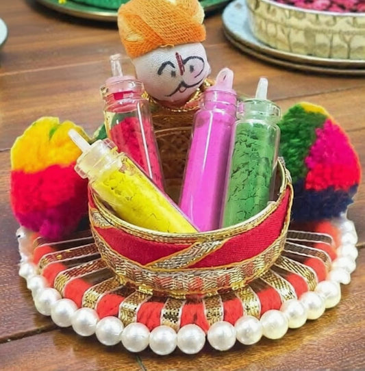 NUTTS Traditional Decorative Puppet with Decorative Holi Return Gifts for Festival Celebration Great for Wonderful Festive Holi Celebrations. (HOLIPLATE-76)
