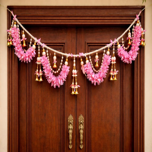 Sellplus Handmade Decorative Bandhanwar Toran Hanging Traditional Door Entrance Festival Home Decor Pooja Mandir Diwali Wedding Floral Beaded Elegant Craftsmanship Decor (BDHW137)